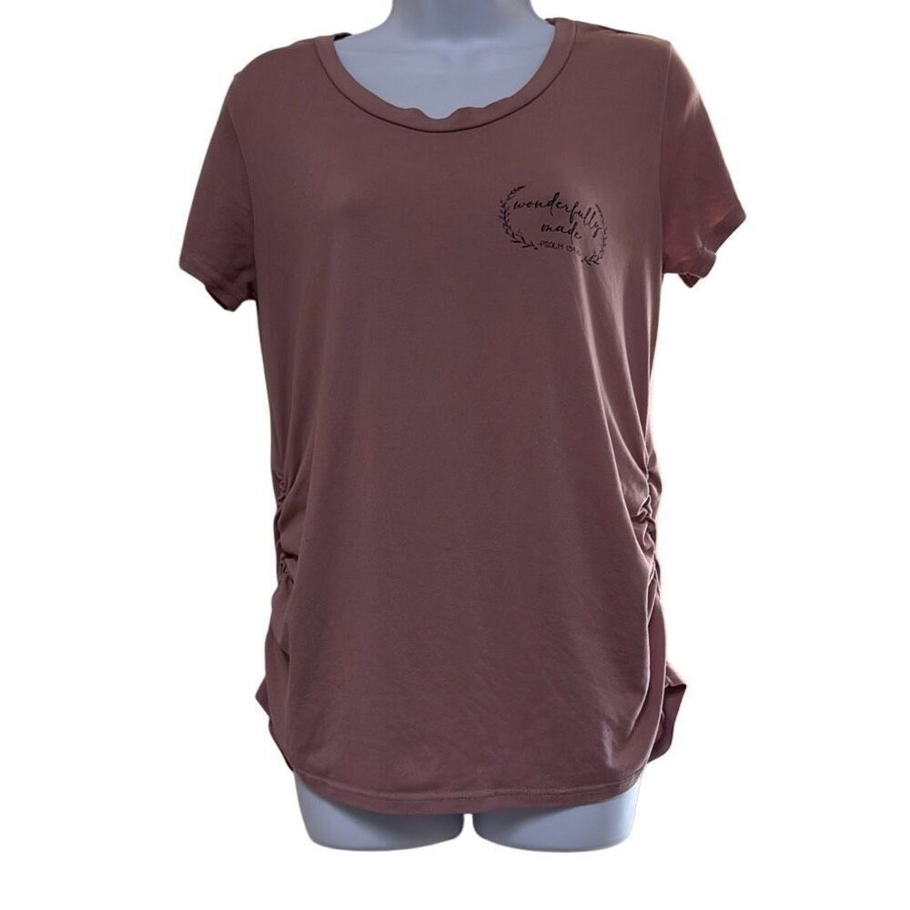 Ragdoll Medium Maternity Pink Psalm‎ 139.14 Wonderfully Made Ruched Shirt